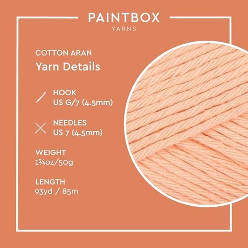 Paintbox Yarns 100% Cotton Aran Yarn 1.76oz / 50g, 93yds / 85m