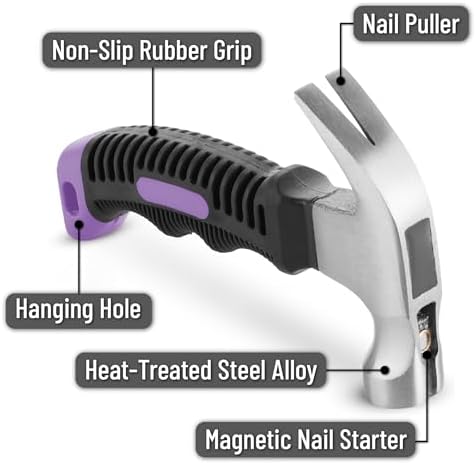 Mr. Pen- Claw Hammer, 8oz, Purple, Magnetic