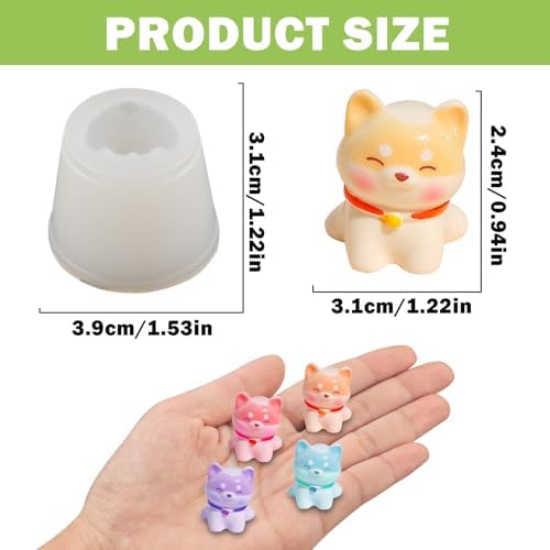 Cute Mini Dog Shape Resin Silicone Molds Micro Dollhouse Animal Epoxy Casting Molds for DIY Resin Fairy Garden Miniatures Landscape Tiny Things Crafts Decor(Style 4)