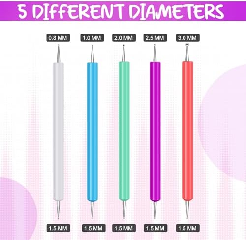 Ashmacdo 20 Pcs Dotting Tools for Painting,Ball Embossing Tool Tracing Stylus for Transfer Paper Drawing Nail Art