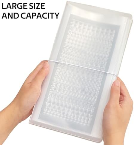 2 Pcs Sticker Storage Book, BetterJonny Large Clear Storage Book for Planner Scrapbook Stickers Organizer Binder 50 Page 4.8 x 9.7 Inch