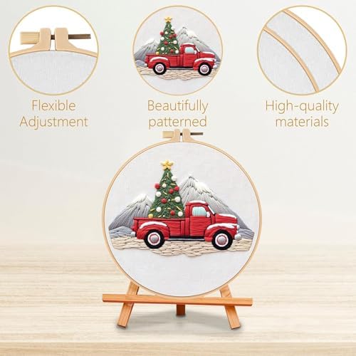 SCECALA 3 Pack Gnome Christmas Embroidery Kit