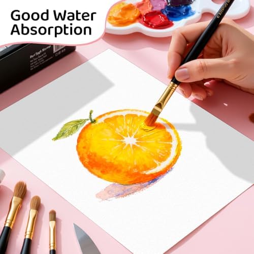 90 Sheets Watercolor Paper 8.5x11, 110lb/230gsm Cold Press Watercolor Paper