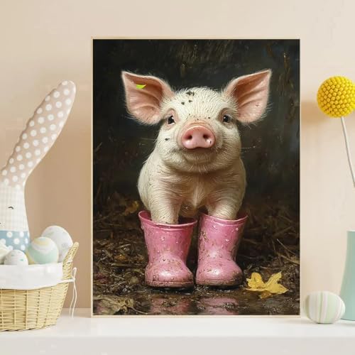 Pig Diamond Art Kits for Adults, Animals Diamond Painting Kits for Adults