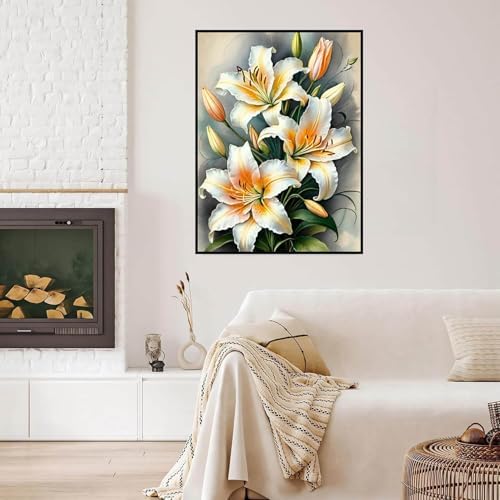 Dugsmgd Flowers Diamond Art Kits for Adults, Diamond Painting Kits 12x16in
