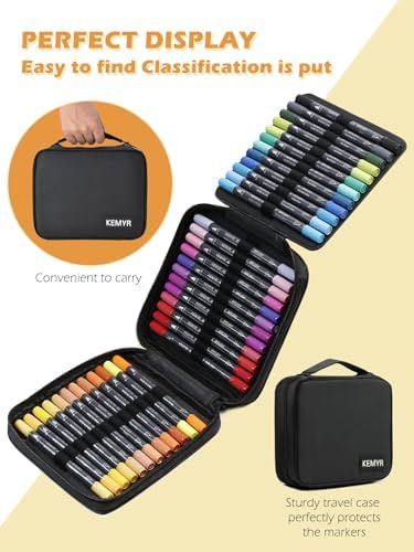 KEMYR Markers for Adult Coloring Books No Bleeding,36 Colors by Number