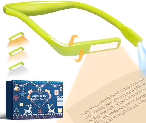 Neck Book Light, Rechargeable Reading Light, 3 Colors Dimmable