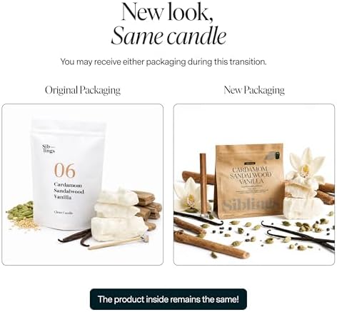 Siblings Candle Refill Kit No. 06, Cardamom Sandalwood Vanilla