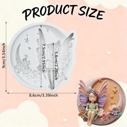 Moon Fairy Silicone Molds Butterfly Fairy Polymer Clay Mold