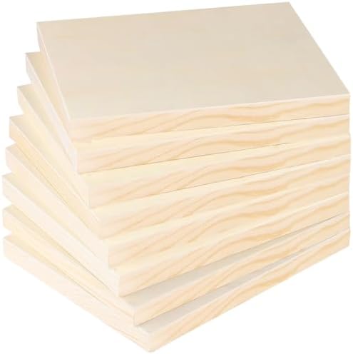 12 Pcs Wood Panels 8 x 10 inch Unfinished Wooden Canvas Board for Painting Arts Pouring Oils Acrylics