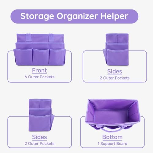 AKAYOK Craft Storage Tote Bag with 10 Pockets,Sturdy Art Supply Organizer