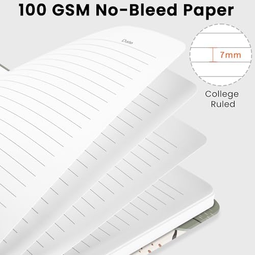 Lined Spiral Journal Notebook, A5 College Ruled Notebook for Note-Taking