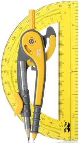 Mr. Pen- Geometry Compass and Protractor Set, 6 Inch Compass