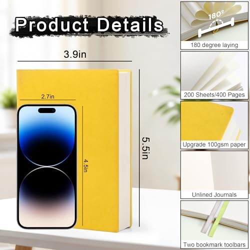 Thick Blank Journal Notebook 400 Pages A6 Unlined Sketchbook