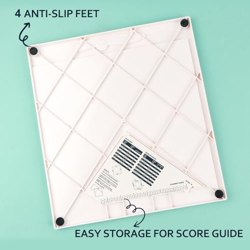 Briartw 12x12" Scoring Board for Making Envelopes,Envelope Boxes&Gift Boxes–Large Multi-Purpose Score Board with Bone Folder&Triangular Guide–Craft Scoring Tool for DIY Cards,Scrapbooking&Paper Crafts
