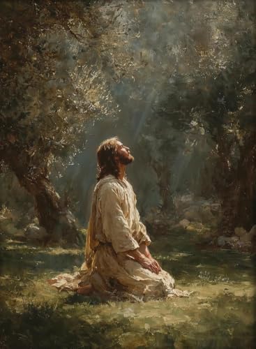 Vintage Jesus Paint by Numbers Kit for Adults Framed Canvas, Frameworkless