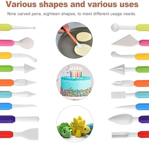 QivaZira 9 Pcs Clay Sculpting Tools Double Head Pottery Modeling Carving Tool Kit for Air Dry Clay Polymer Clay Tools for Adults DIY Crafts Ceramic Wax Sculpting Supplies Assorted Colors