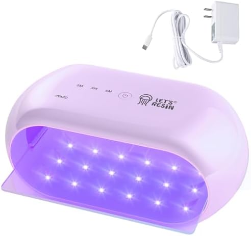 LET'S RESIN Two-Sided 36-LED UV Resin Light, 2/3/5-Min Timer, Purple