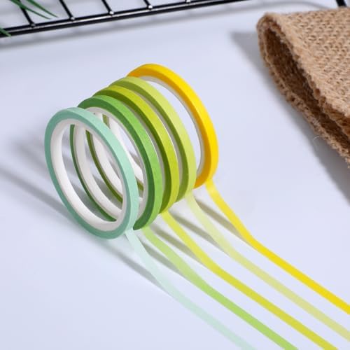 Skrfren 20 Rolls Washi Tape Set, 5mm Rainbow Pastel Colors Thin Decorative Masking Tape, Assorted Colorful Skinny Craft Tapes, Aesthetic Set for Journal, Planner, DIY, Scrapbooking, Gift Wrapping