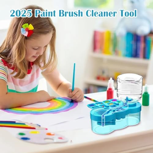 Paint Brush Cleaner Tool, Paint Brush Washer with Water Circulation, Blue