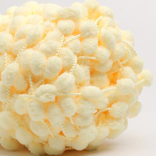 Hand-Woven Ball Yarn, 4 Pack, 380g Total, for Blankets, Cushions, and Pet Nests, Fluffy Chunky Craft Yarn (Light Yellow)