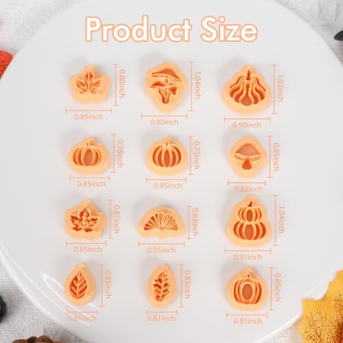 Puocaon Fall Leaves Polymer Clay Cutters for Jewelry Earrings Making