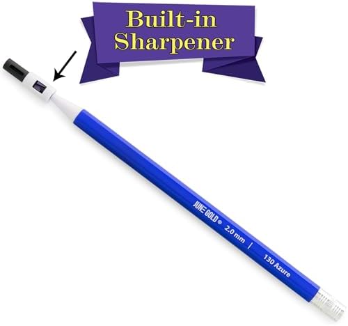 June Gold 24 Blue 2.0 mm Mechanical Pencils/w Blue Leads & Rear Sharpener