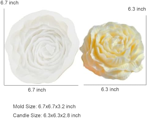 6.7 Inch Peony Flower Silicone Mold Resin Wax Soap Candle Making DIY Mold