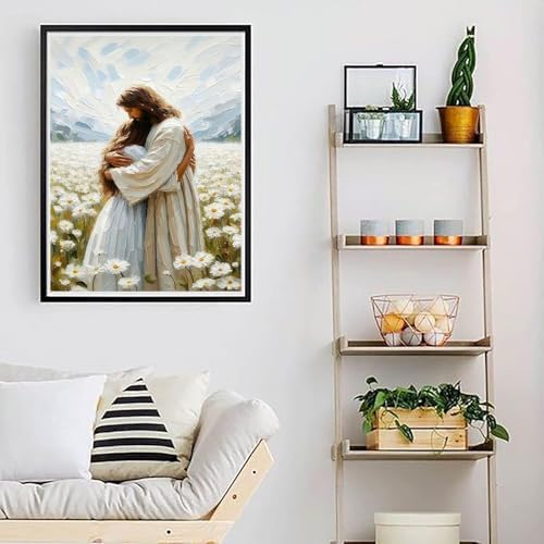 Jesus Paint by Numbers Kit for Adults Framed Canvas 16X20 in, Frameworkless