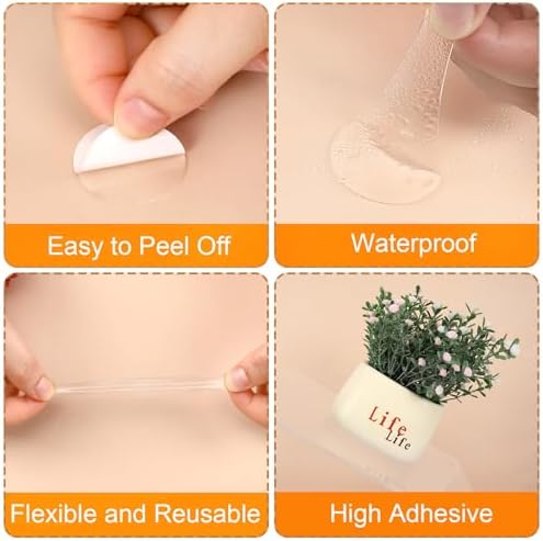 JANYUN 140 Pcs Clear Sticky Dots,35 mm Round Putty Tape for Festival Decor