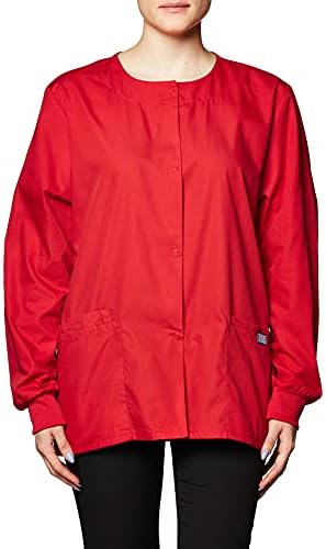 Cherokee WW Originals Scrubs Jacket for Women Snap Front 3 Pockets