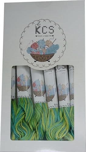 KCS Big skeins of 25 Meters Size 25 Color Variegated Cross Stitch Stranded Threads,6 skeins,4050