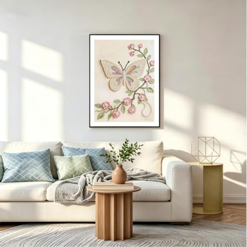 Butterfly Pearl Diamond Painting Kits for Adults,5D Diamond Art Pearl Kits