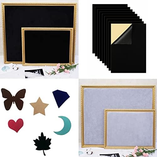 Mesheshe 40PCS Self Adhesive Felt, DIY Self Adhesive Fabric for Art & Crafts, Peel and Stick Felt for Drawer/Jewelry Box Felt Liner, A4 Size (8.3" x 11.8", Black)
