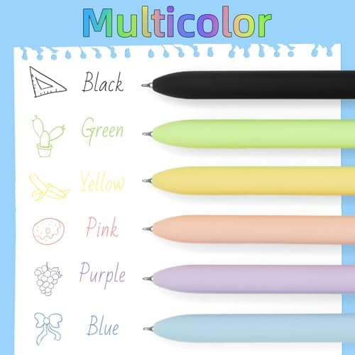 UIXJODO Fine Point Colored Pens, 6 Pcs Gold Vibrant, 0.5mm Gel Ink