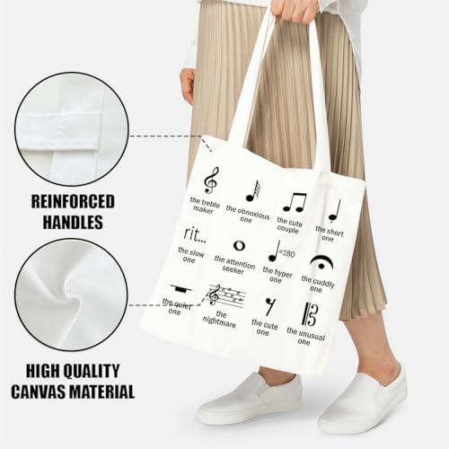 Canvas Tote Bag Gifts for Women Music Dance Sewing Lovers, Double-Sided Print Bags