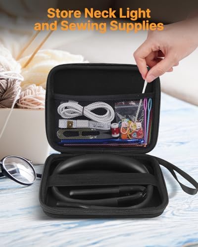 Upgraded Book Light with EVA Case, Neck Light with Power Display