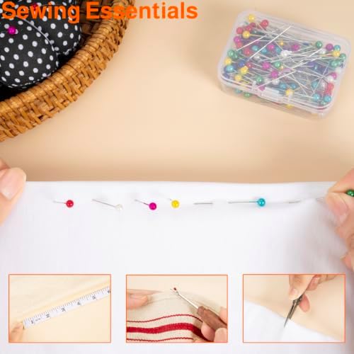 400 Pieces Multicolor Sewing Pins and Pin Cushion, Straight Pins Sewing Kit