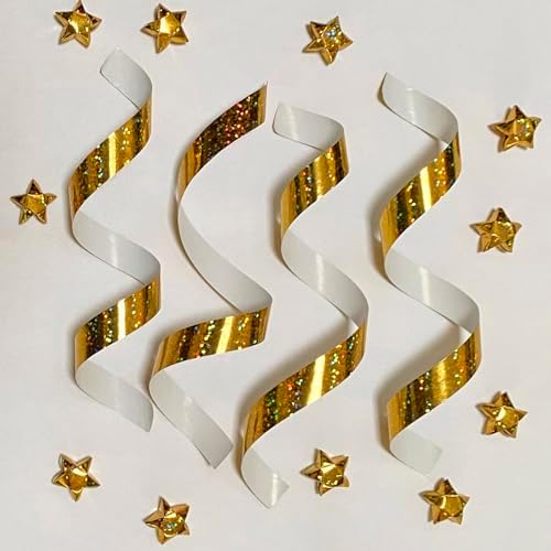 500-Strips Gold Sparkle Foil Paper Strips for Making Origami Stars, Lucky Stars, Puff Stars. Reflective Mirror Shiny Paper Strips, 0.5 x 11 inch. (Gold Sparkle Foil, 500)