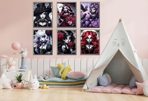 6-Pack Halloween Diamond Art Kits for Adults, Diamond Painting 12x16 Inch