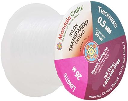Mandala Crafts 0.5mm Clear Monofilament Invisible Thread for Quilting
