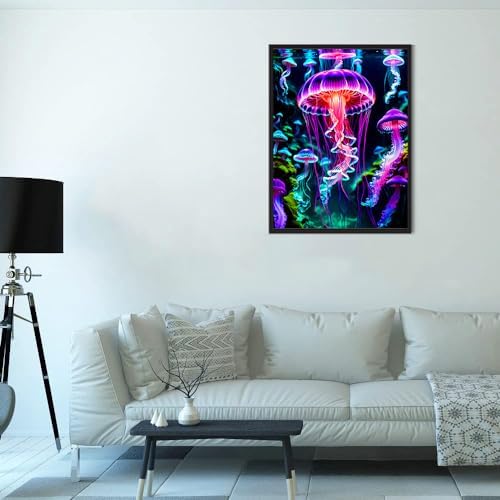 Zythron Diamond Art Kits for Adults,Glowing Jellyfish Diamond Painting Kits