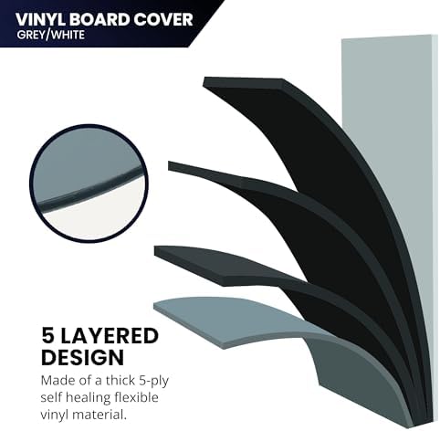 Pacific Arc Vinyl Board Cover. Self Healing and Stain Resistant Gray/White Sheet, 36 inches by 48 inches