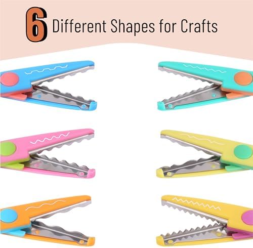 Mr. Pen- Craft Scissors Decorative Edge, 6 Pack, Pastel Colors | Zig Zag Scissors for Crafting, Scrapbooking, Fancy, Pattern, Design