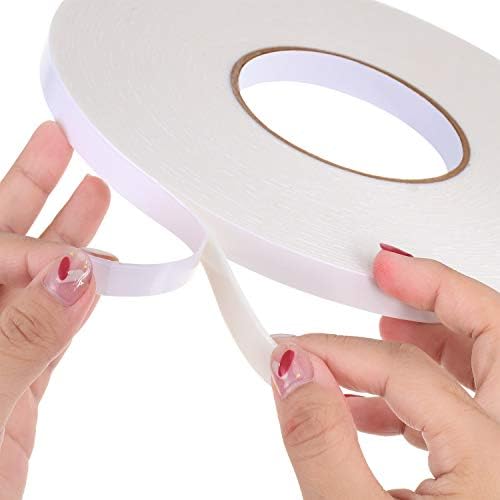 Zonon 3 Rolls Double Sided Foam Tape, 1/2 Inch by 50 Feet, White
