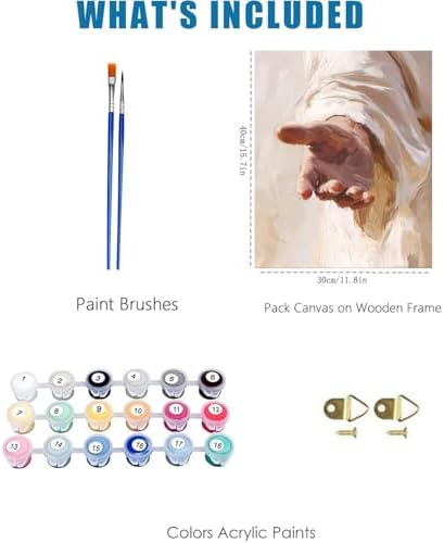 Jesus Paint by Numbers Kit for Adults Framed Canvas, Frameworkless