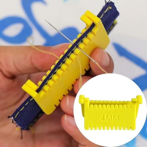 3pcs Clip-On Sewing Ruler,Sewing Clips for Fabric, Hand Edge Stitch Lock and Sewing Gauge for Even Stitches, Quilting Templates with 2mm, 3mm, 4mm Spacing