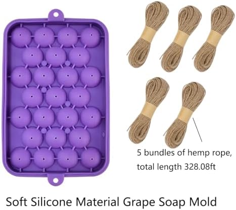 Grape Soaps Mold Dried Pressed Flowers Soap Making Kit Exquisite Mold for Handmade Soap Making Gift (Without Soaps)