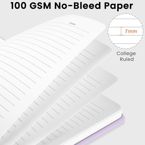 Lined Spiral Journal Notebook, A5 College Ruled Notebook for Note-Taking