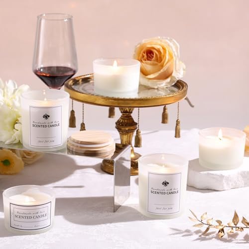 Matte White Candle Jars with Lids, 16 Pcs Containers for Making Candles